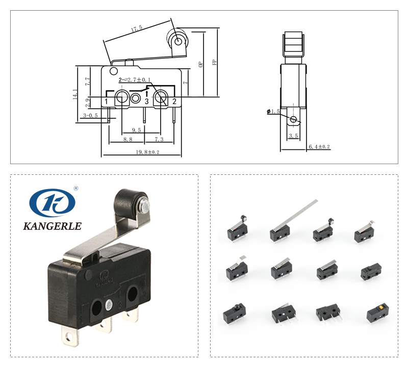 KW12 micro switch with plastic roller