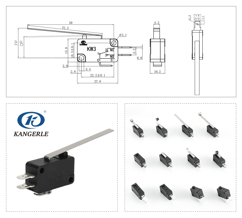 Micro switch kw3a KW3-6A-2C插图