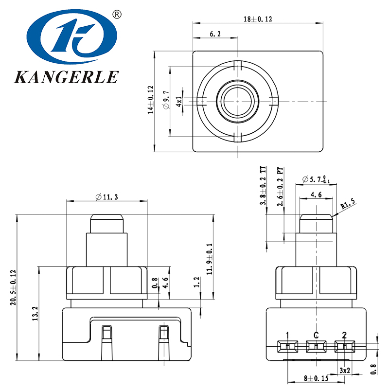 Automotive LED interior Lights Push Button Switch KEL-48A